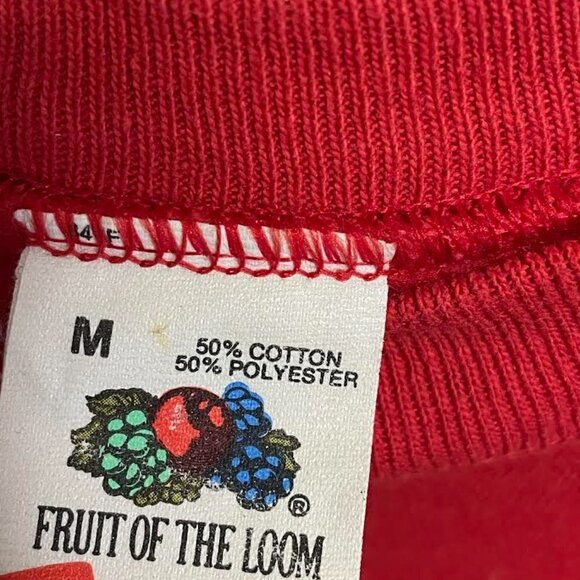 Vintage 80s Merry Christmas Ugly Xmas Sweater 1980s Red Crewneck Sweatshirt - Picture 3 of 3